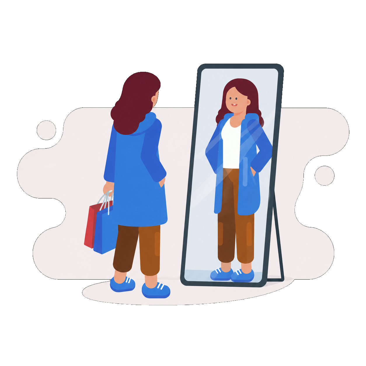 The AI mirror technology reflecting the customer's choice perfectly.